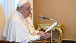 Pope Francis speaks with members of the Pontifical Biblical Commission