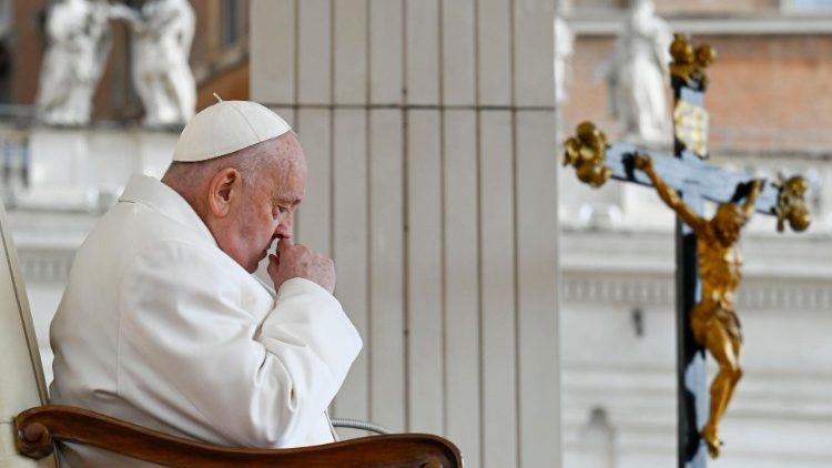 Pope Francis with the cross in St. Peter's Square