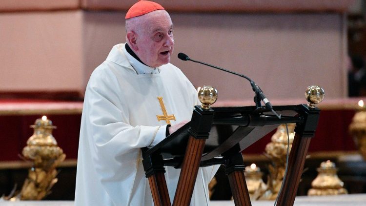 Kard. Angelo Comastri podczas Mszy św. rocznicowej