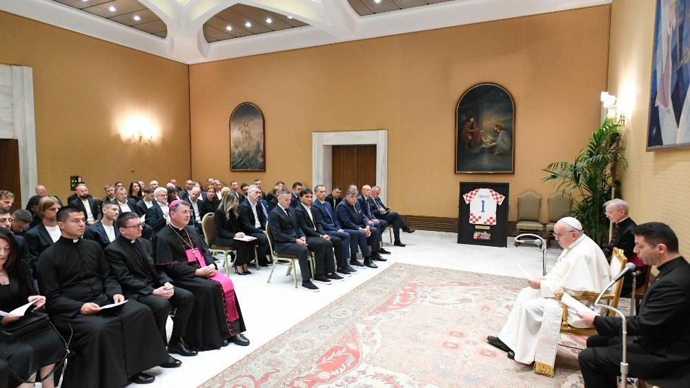 Папская аўдыенцыя для футбольнай зборнай Харватыі