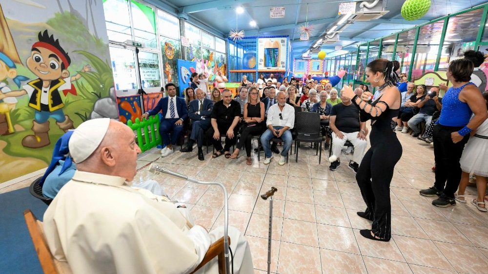 Visita del Santo Padre al Luna Park de Ostia Lido, 31 de julio de 2024. (Vatican Media)