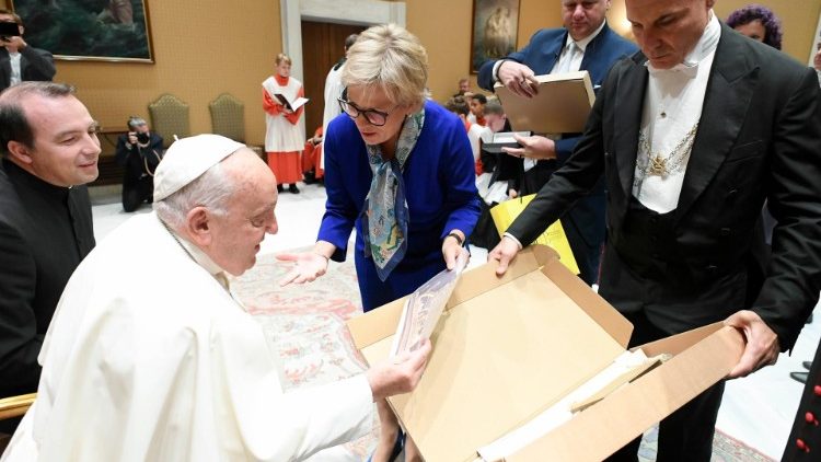 Pope Francis meeting  the German pilgrims  from the Catholic Diocese of Dresden-Meissen and the  Evangelical Lutheran Church of Saxony 