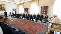 Francisco junto a la delegación de la Asociación italiana de Empresas familiares (AIDAF)