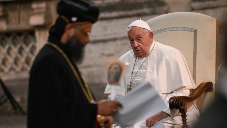 Bei einem ökumenischen Gebet im Vatikan 2024