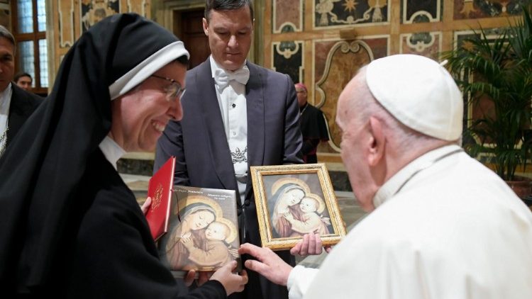 Pope Francis meets with the Augustinian Sisters of Talavera de la Reina