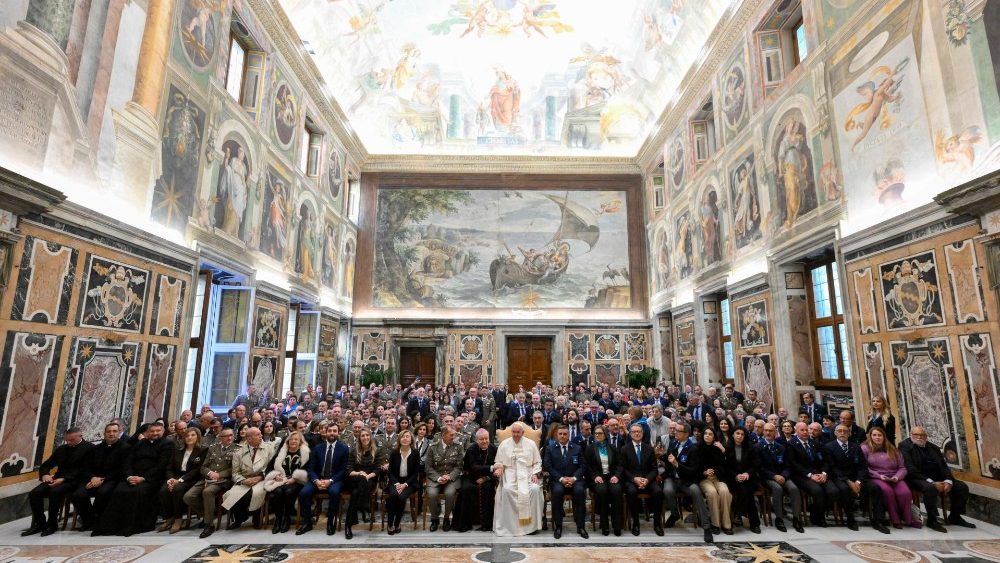 A audiência foi na Sala Clementina, no Vaticano