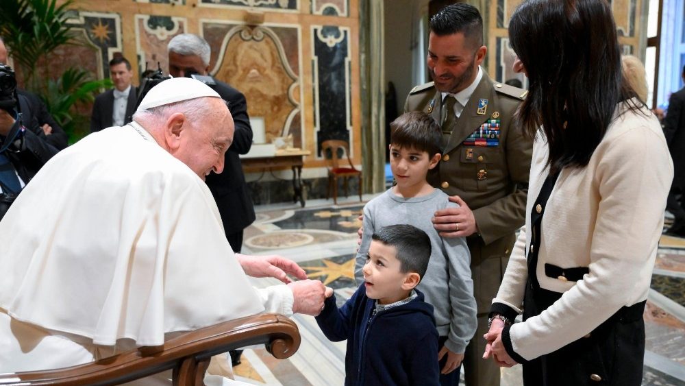 A audiência foi na Sala Clementina, no Vaticano