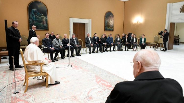 Die Delegation bei der kurzen Privataudienz