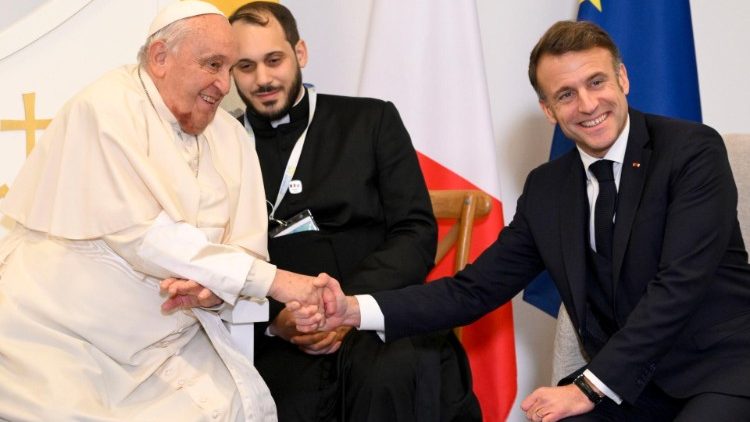 Pope Francis and President Macron