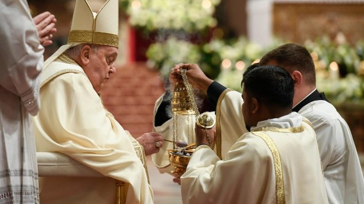 Papst Franziskus bei der Vesperfeier am heutigen Samstag