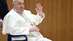 Ojciec Święty Franiszek podczas jednej z audiencji generalnych