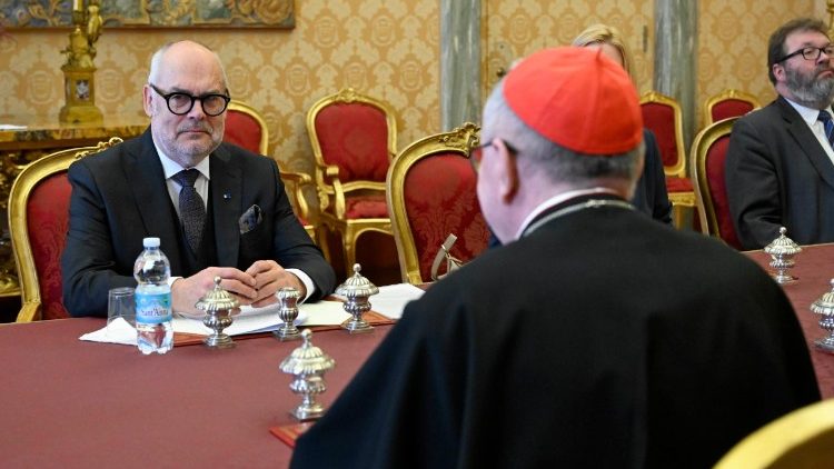 Alar Karis, presidente della Repubblica di Estonia, ricevuto in Segreteria di Stato dal cardinale Parolin