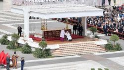 Popiežius Pranciškus 2025 m. Verbų sekmadienio iškilmėje Šv. Petro aikštėje