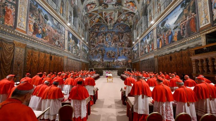 Inside the Sistine Chapel during the Conclave that elected Pope Leo XIV
