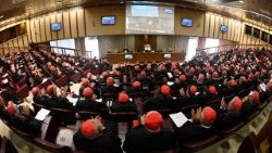 Begegnung mit den Kardinälen in der Synodenaula