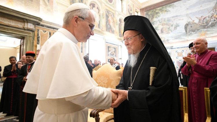 Popiežius Leonas XIV ir patriarchas Baltramiejus
