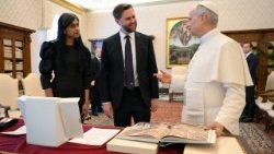 Pope Leo XIV met with US Vice President J.D. Vance and his wife Usha Vance in the Apostolic Palace