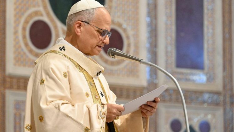 El Papa León XIV durante la misa y toma de posesión de la cátedra de obispo de Roma
