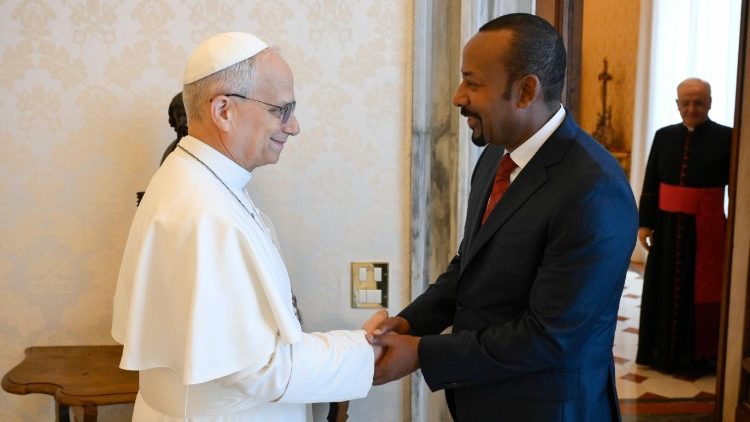 Etiopijos ministras pirmininkas Abiy Ahmed Ali  Leono XIV audiencijoje