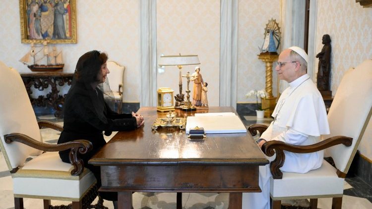 G. S. Davkova popiežiaus Leono XIV audiencijoje