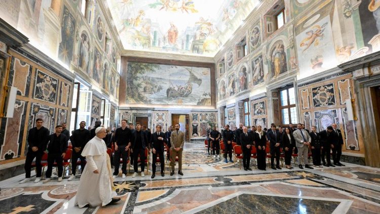 Audiencia del Papa León XIV con los jugadores del Napoli.