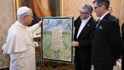 Keith John Pitt da Austrália com o Pontífice