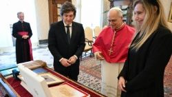 Pope Leo XIV meets with President Javier Milei of Argentina