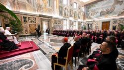 Mardi 10 juin, avec les représentants pontificaux en salle Clémentine.