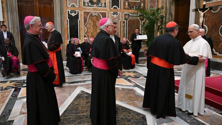 O Papa saúda um a um os Representantes Pontifícios presentes na audiência