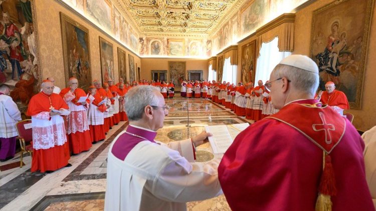 Pope Leo presides at the Consistory on Friday morning