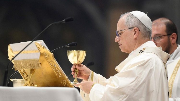 Pope Leo presiding over Mass to close the Jubilee of Sport