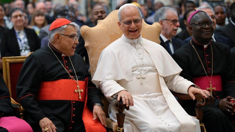 Papa Leone in una udienza odierna