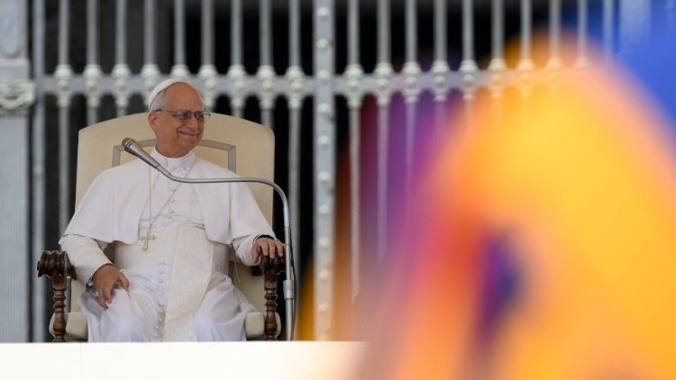 Papst Leo XIV. bei der Generalaudienz an diesem Mittwoch