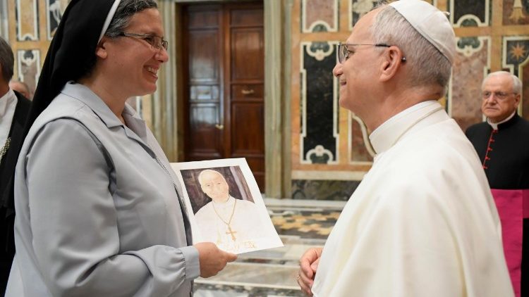 Pope Leo XIV receives religious sisters in the Vatican
