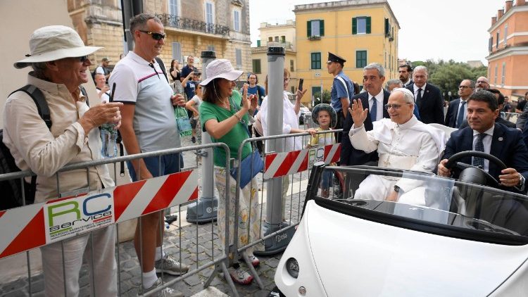 The Pope during his visit to Castel Gandolfo
