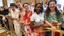 Young catechumens and neophytes from France waiting for the Pope