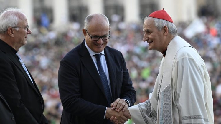 Kard. Zuppi i burmistrz Rzymu Roberto Gualtieri