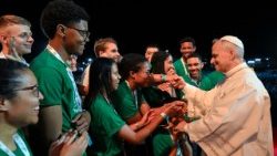 2025.08.02  Papa wakati wa mkesha wa Sala kwa ajili ya jubilei ya vijana huko Tor Vergata.