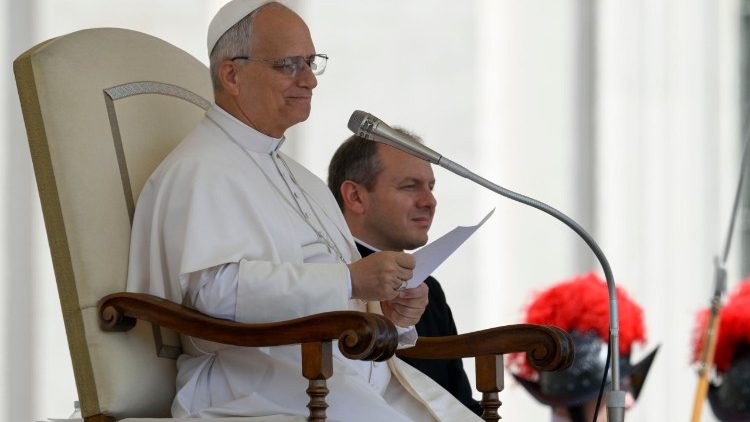 Папа Леў XIV падчас агульнай аўдыенцыі ў Ватыкане