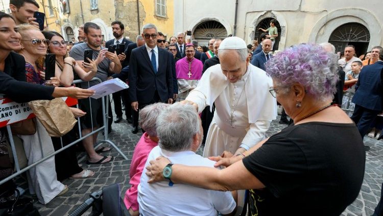 Papst Leo am Sonntagmorgen in Albano