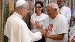 Pope Leo XIV meets a delegation of the Opera San Francesco per i Poveri