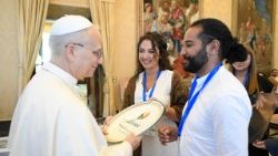 Pope Leo greets members of the Mediterranean Youth Council on September 5, 2025