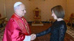 În audiență la Leon XIV, Maia Sandu, președinta Republicii Moldova.