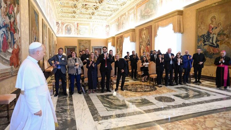 Leo XIV. bei der Audienz an diesem Freitag