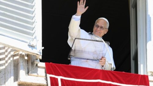 Il Papa dalla finestra del Palazzo apostolico per l'Angelus domenicale