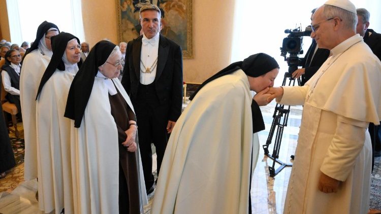 Pope Leo and some of the participants in the audience