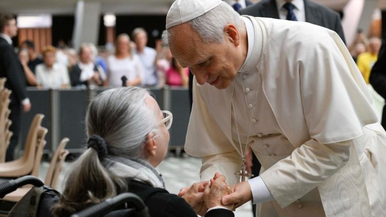 Påven möter pilgrimer vid en allmän audiens