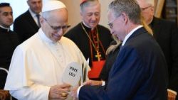 La Leon XIV, cardinalul Blase J. Cupich și o delegație a ”Union Leaders from Chicagoland”