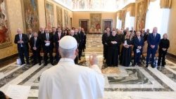 Le Pape lors de l'audience avec une délégation de l'«Union Leaders from Chicago», jeudi 9 octobre 2025.