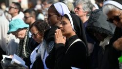 Religious sisters attend Pope Leo XIV's Mass for the Jubilee of Consecrated Life on October 9, 2025